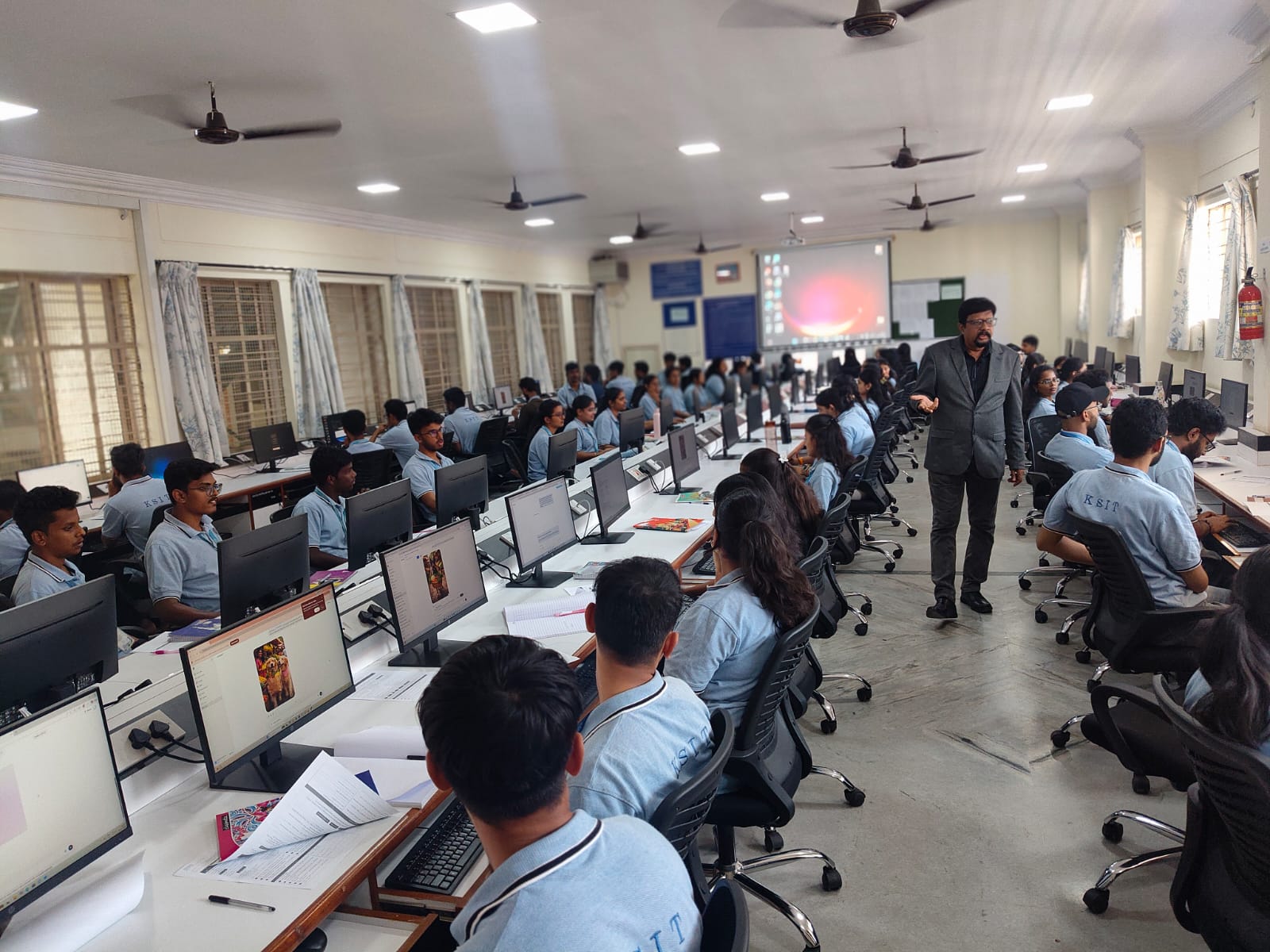 Mentor guiding students